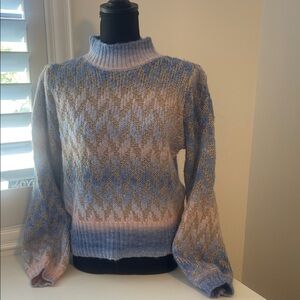 Elegant Chevron Knit Turtleneck Sweater